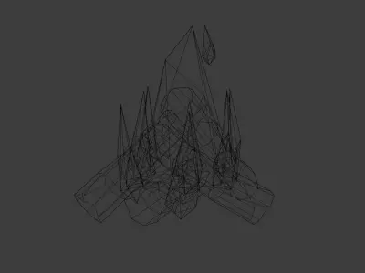 Campfire bonfire Low-poly 3D model