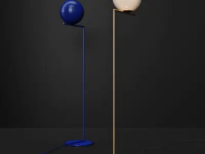 Flos IC floor lamp F2 Gold 3D model