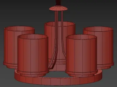 Minneapolis five light chandelier with glass shades 3D model