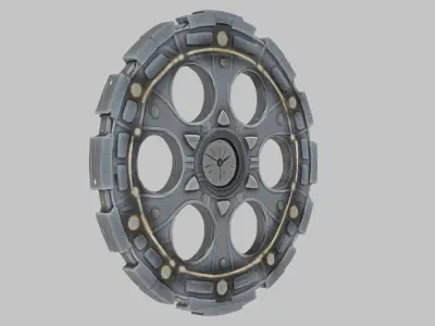 Stylized Sci-Fi Symbol Gear Low-poly 3D model