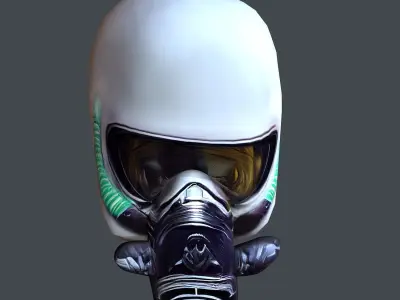 Gas mask helmet scifi Low-poly character art game space Low-poly Low-poly 3D model purchase