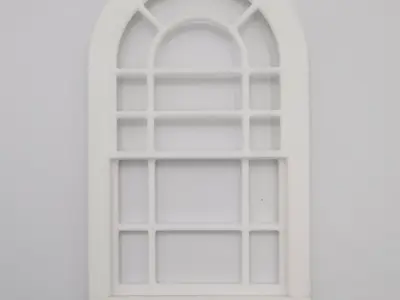 Vertical sliding window style 2 multi-color 3D print model
