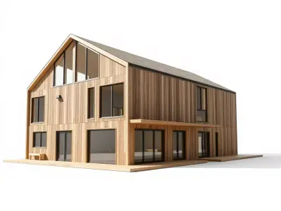 Modern Wooden House model pack Low-poly 3D model