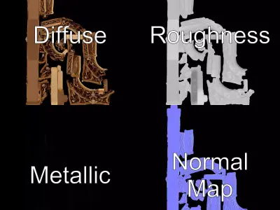 Ornate Gothic Archway model pack Low-poly 3D model