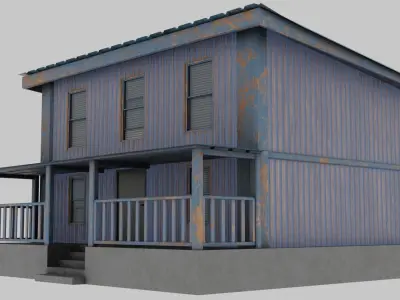 House with canopy only exterior models low-poly Low-poly 3D model