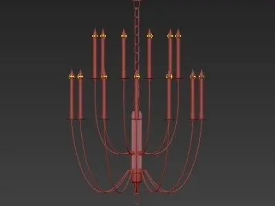 Erika Two Tier Chandelier by Thomas O Brien 3D model