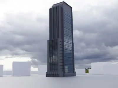 low poly buildings skyscrapers Low-poly 3D model