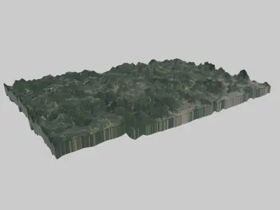 Okayama City Low-poly 3D model