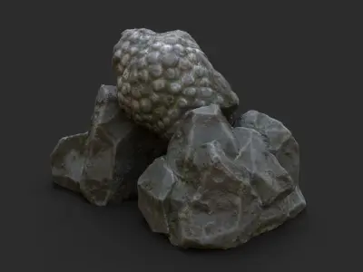 Rock Buddha 1001 - Grey Jagged Stone Low-poly 3D model