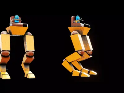 Rigged Control Robot in Blender 3D model