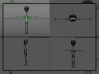 Rigged Alien 3D Model Low-poly 3D model