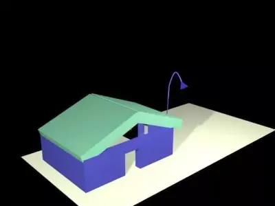 house with lamp on top 3D model