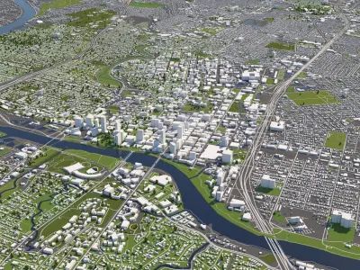 Austin 50x50km City 3D Map 3D model