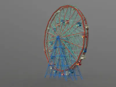 Denos Wonder Wheel Coney Island Carousel 3D model