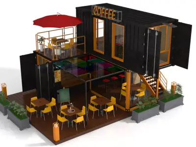 Container Coffee Shop 3D model