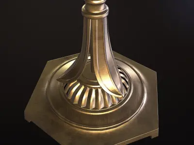 Antique  Table lamp PBR Lowpoly Low-poly 3D model