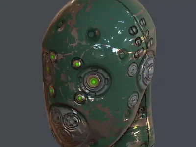 Gas mask helmet 3d model scifi Low-poly Low-poly 3D model 38