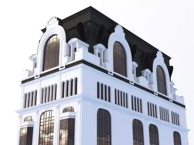 Modern residential building for the European Street 5 Low-poly 3D model