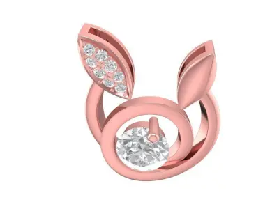 Modern Leaf Inspired Pendant with Round Center Gemstone 1883 3D print model