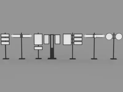 outdoor street billboard 3D model