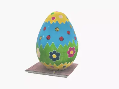 Easter Egg on the street  Winnie the pooh  Low-poly 3D model