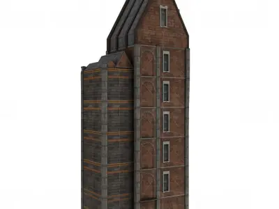 Urban Buildings Pack 15 pieces Low-poly 3D model
