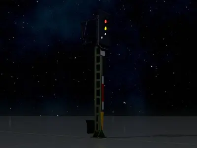 KS Railway Signal Post 4500mm Version-11 Low-poly 3D model