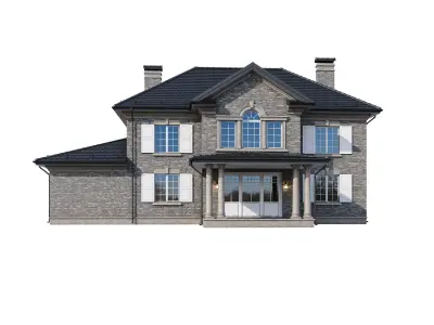 Brickstone house with BLENDER file 3D model