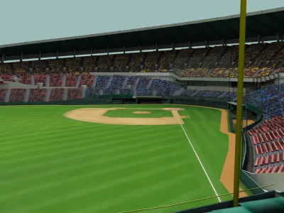 baseball stadium Low-poly 3D model