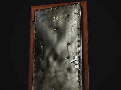 Old door Low-poly 3D model