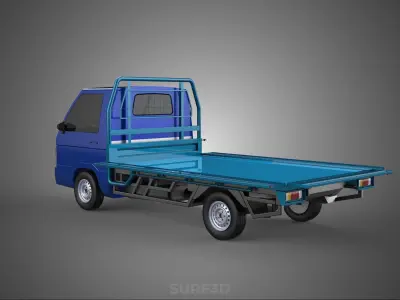 BAKKIE UTE 3 WAY WIDE DECK DROP SIDE LOAD BED PICKUP TRUCK BODY 3D model