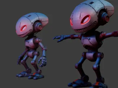Alien Enemy  Sci-Fi Cybernetic Creature for Games or Concept Art 3D model