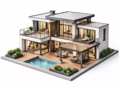 Luxury Curved Villa Architectural 3D Model 3D model