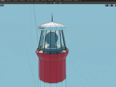Lowpoly Animated Lighthouse Modell Free low-poly 3D model