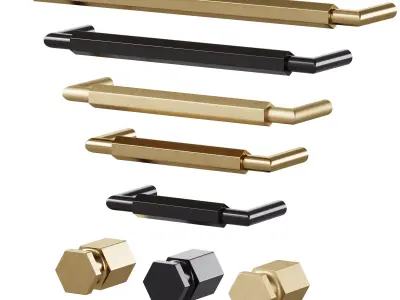 Furniture handles LAVAU by CB2 3D model