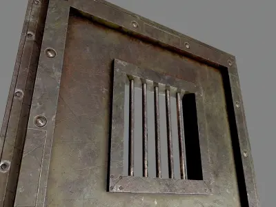 Metal Prison Door Low-poly 3D model