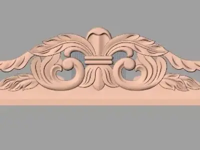 Furniture decorative flower 3D STL model for CNC carving E044 3D model