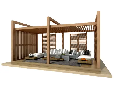 Wooden Pergolas 3D model purchase