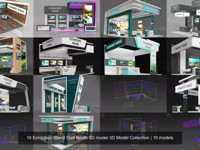 10 Exhibition Stand Stall Booth 3D model 3D Model Collection 3D Model Pack