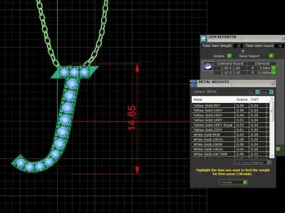 Pendant Alphabet Letter J 3D print model