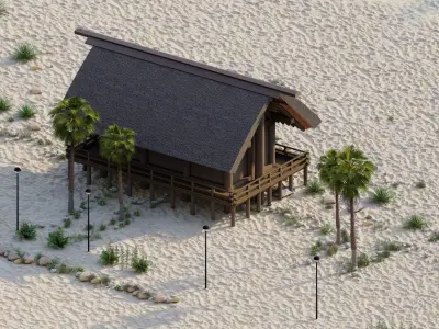 Forest villa-wooden villa-virgin wooden hut 3D model