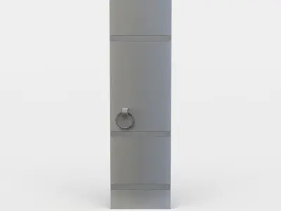 Entrance left door Low-poly 3D model