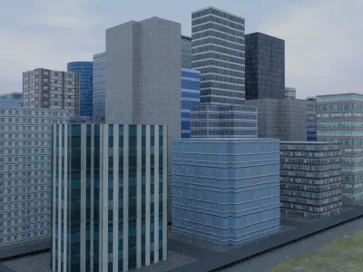 Huge city Free low-poly 3D model