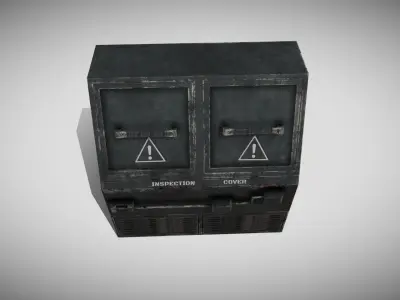Sci-fi Panel Element Low-poly 3D model 2