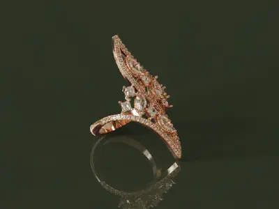 Diamond Ring 18K Fine Jewelry Light Weight 3D print model