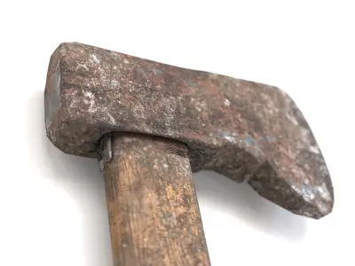 Old ax design Low-poly 3D model