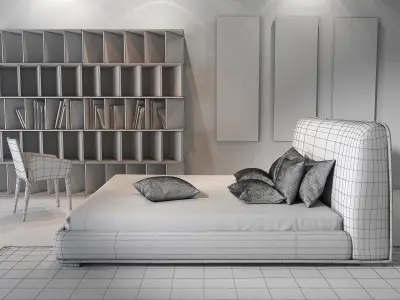 Bonaldo Amos alto bed 3D model