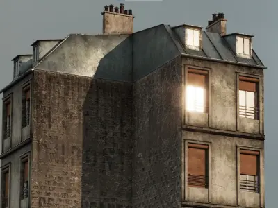 Paris Old Building Little Low-poly 3D model