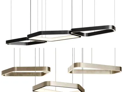 Light Rings Polygonal Evo Low-poly 3D model