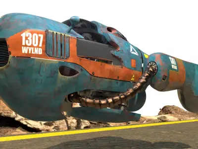 Spaceship Post apocalyptic 3D model